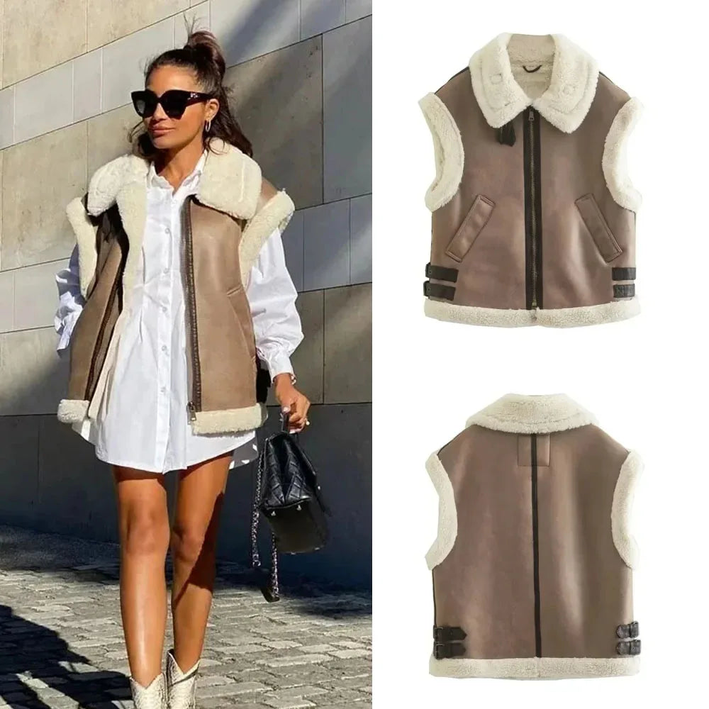 Lily Zip-Up Sherpa Yelek