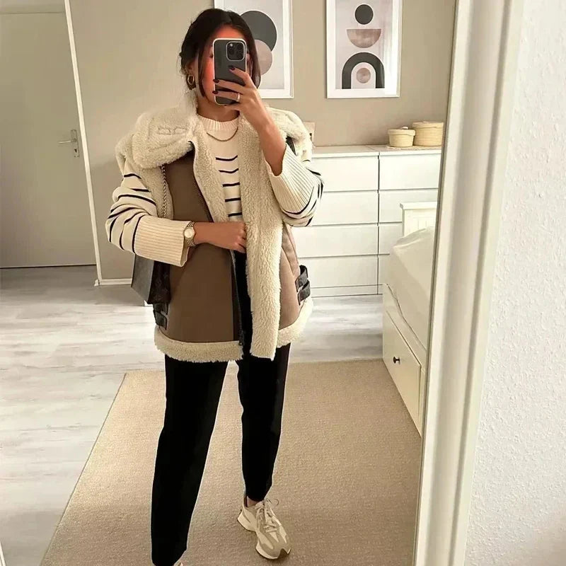 Lily Zip-Up Sherpa Yelek